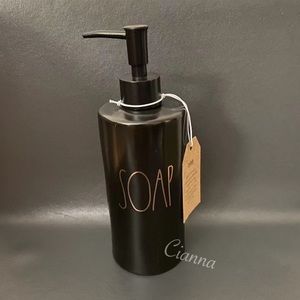 Rae Dunn Black Soap Dispenser (Gold Lettering)